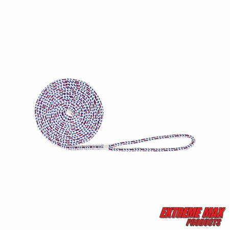 EXTREME MAX Extreme Max 3006.2615 BoatTector Double Braid Nylon Dock Line - 3/8" x 20', Old Glory 3006.2615